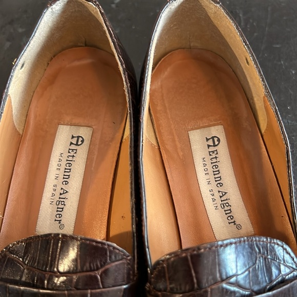 Ladies Etienne Aigner BROWN Monarch Loafer‎ Size 9N Leather Made in Italy - Picture 4 of 7